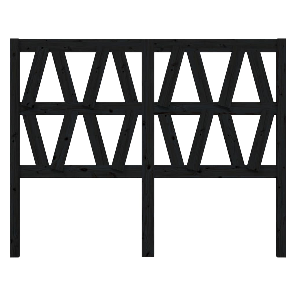 vidaXL Kopfteil Schwarz 126x4x100 cm Massivholz Kiefer
