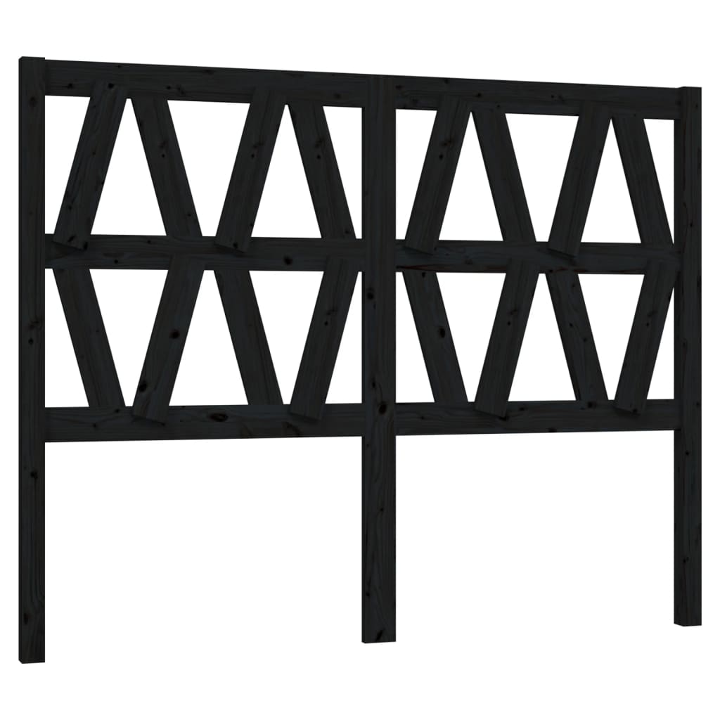 vidaXL Kopfteil Schwarz 156x4x100 cm Massivholz Kiefer