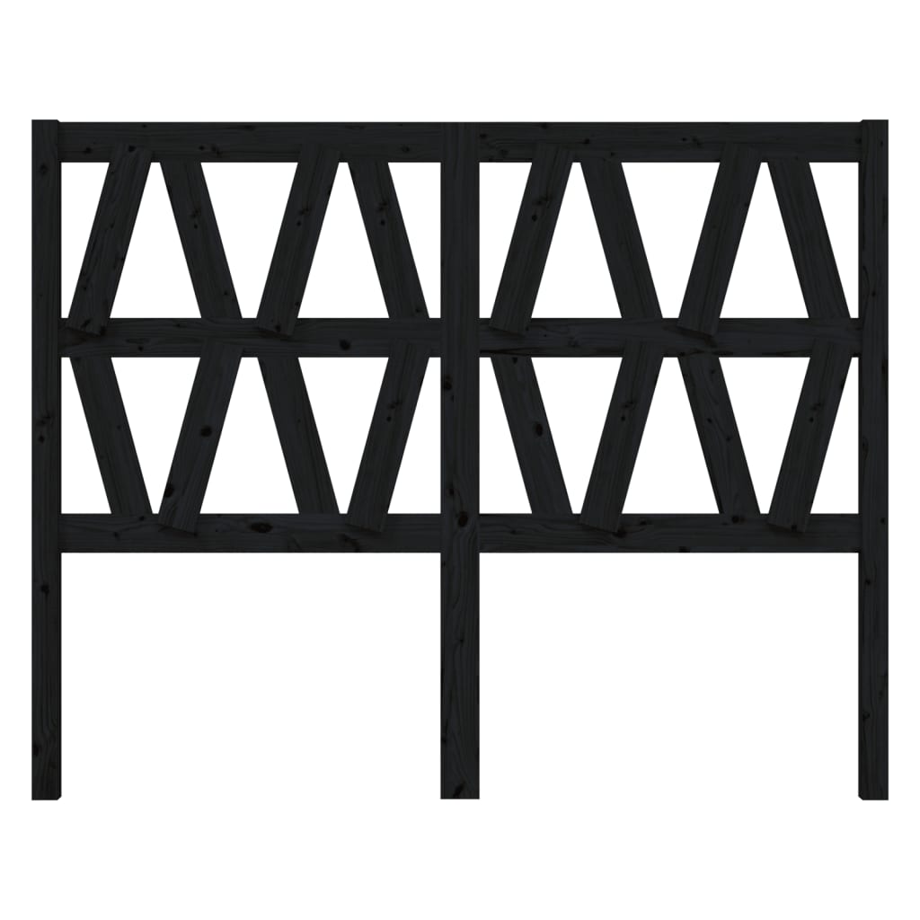 vidaXL Kopfteil Schwarz 156x4x100 cm Massivholz Kiefer