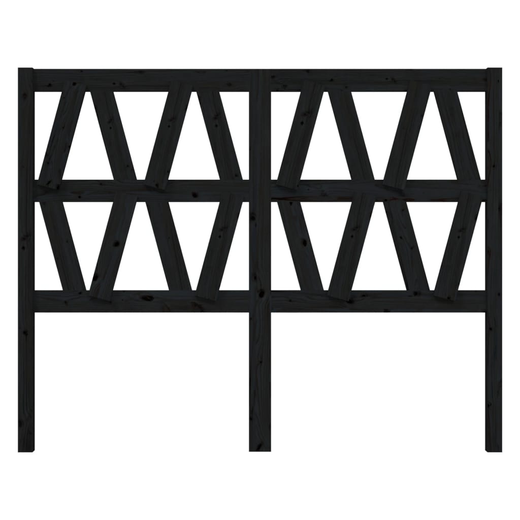 vidaXL Kopfteil Schwarz 166x4x100 cm Massivholz Kiefer