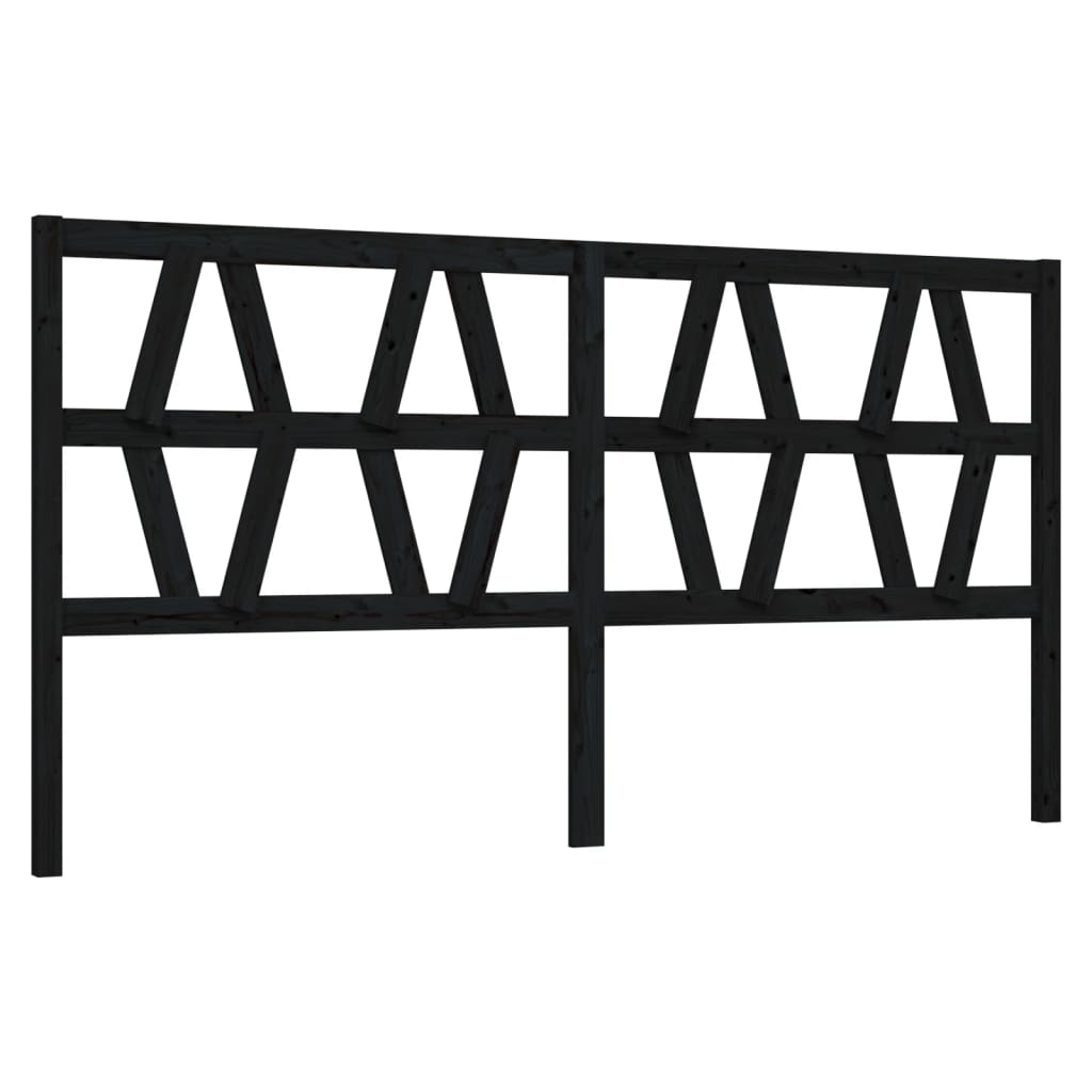 vidaXL Kopfteil Schwarz 186x4x100 cm Massivholz Kiefer