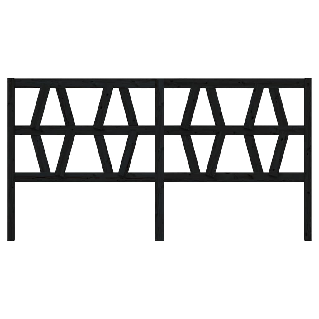 vidaXL Kopfteil Schwarz 186x4x100 cm Massivholz Kiefer