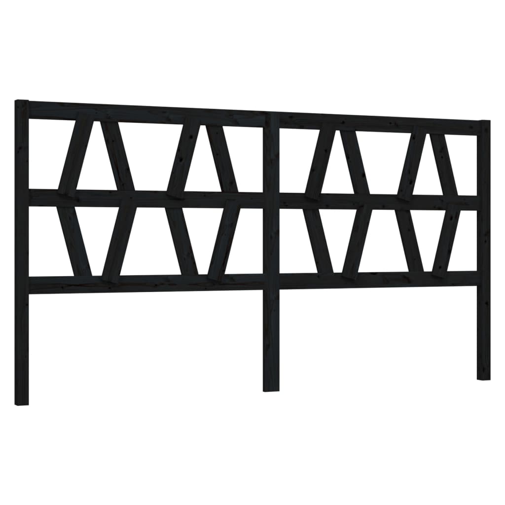 vidaXL Tête de lit Noir 206x4x100 cm Bois de pin massif