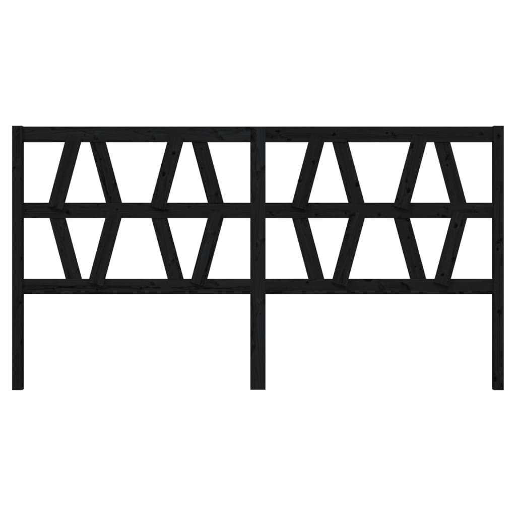 vidaXL Tête de lit Noir 206x4x100 cm Bois de pin massif