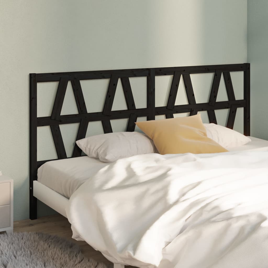 vidaXL Tête de lit Noir 206x4x100 cm Bois de pin massif