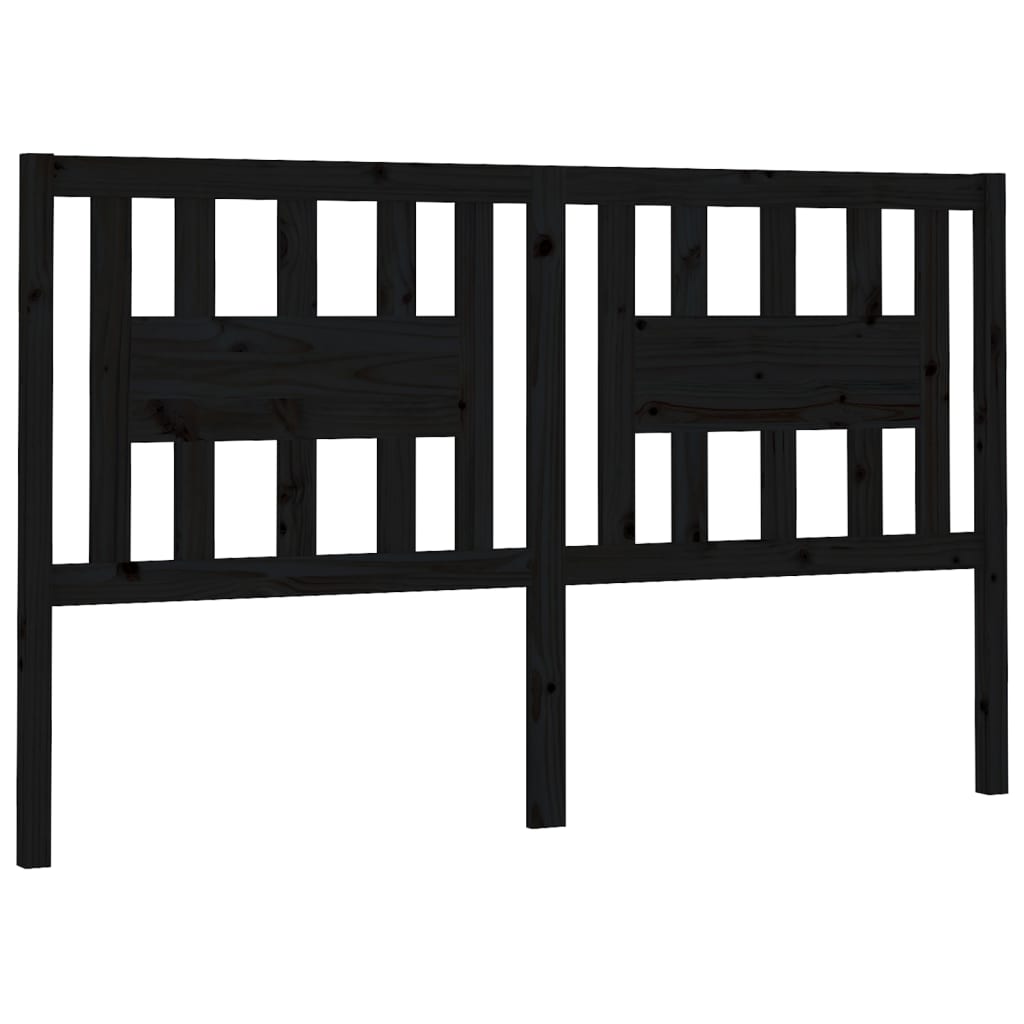 vidaXL Kopfteil Schwarz 126x4x100 cm Massivholz Kiefer