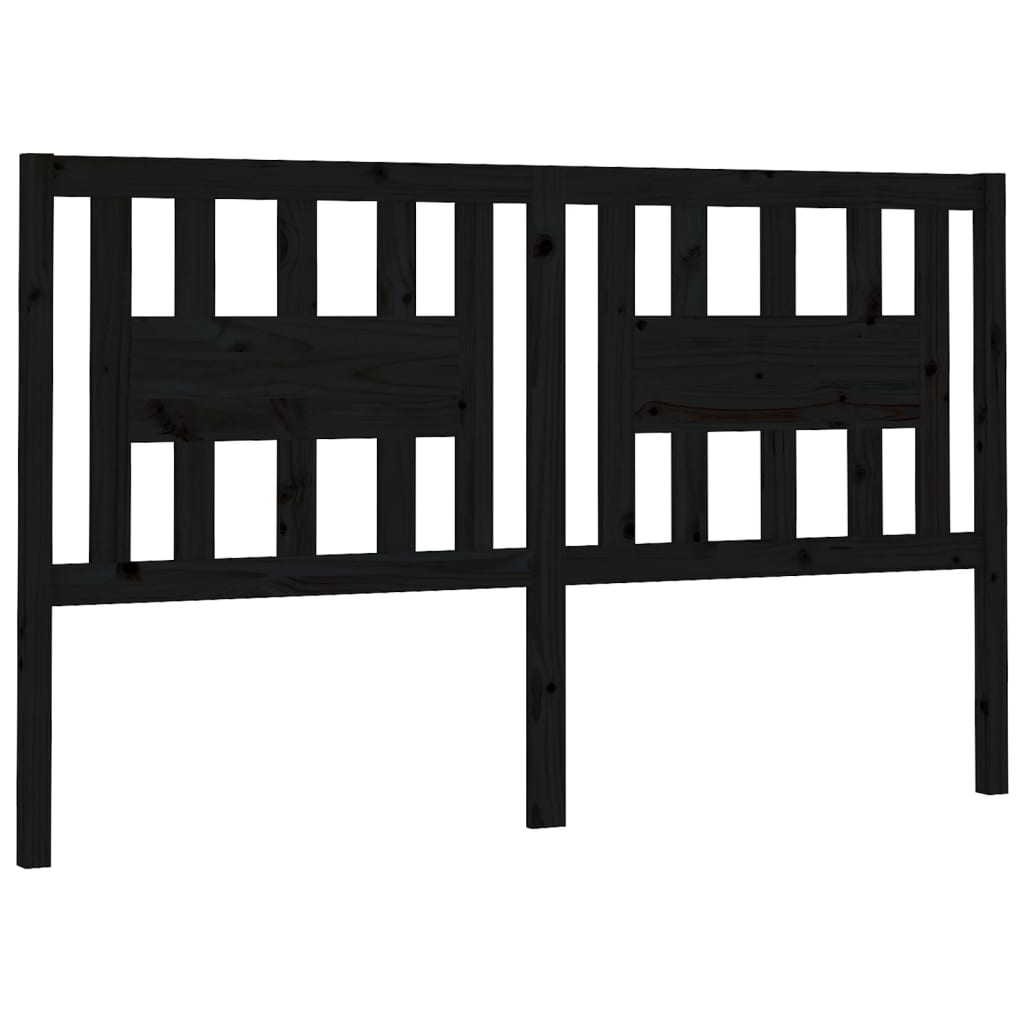 vidaXL Kopfteil Schwarz 146x4x100 cm Massivholz Kiefer