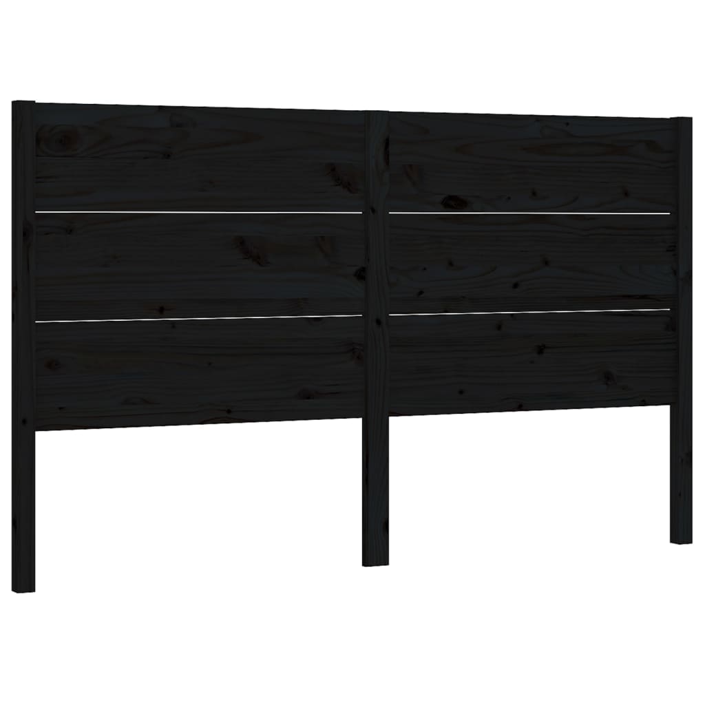 vidaXL Kopfteil Schwarz 126x4x100 cm Massivholz Kiefer
