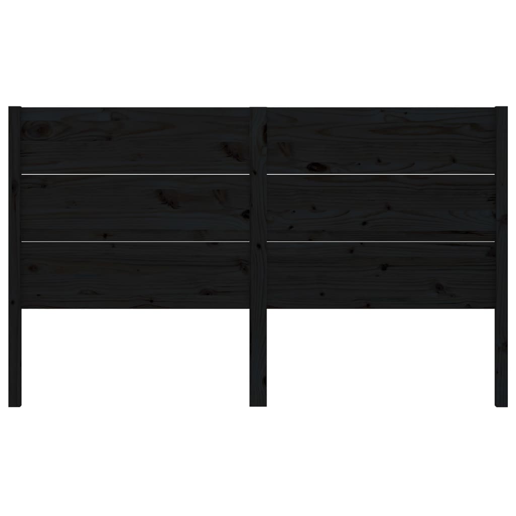 vidaXL Kopfteil Schwarz 126x4x100 cm Massivholz Kiefer