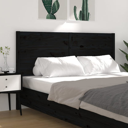 vidaXL Kopfteil Schwarz 126x4x100 cm Massivholz Kiefer