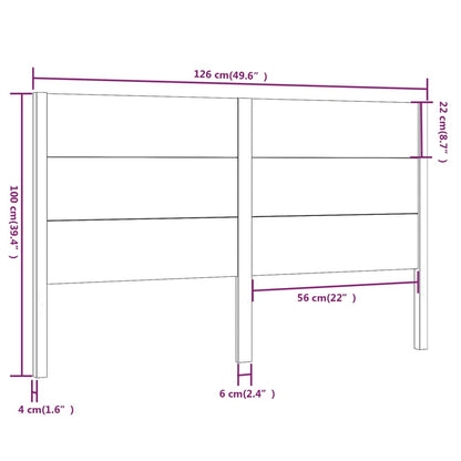 vidaXL Kopfteil Schwarz 126x4x100 cm Massivholz Kiefer