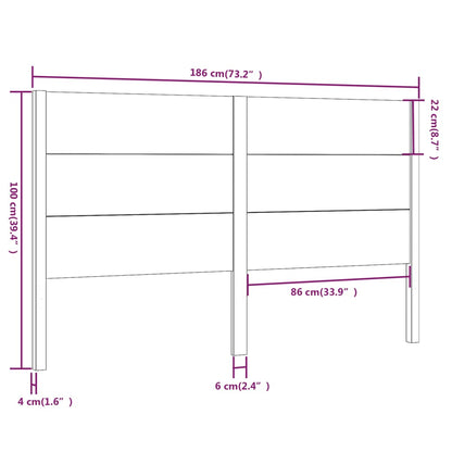 vidaXL Kopfteil Weiß 186x4x100 cm Massivholz Kiefer