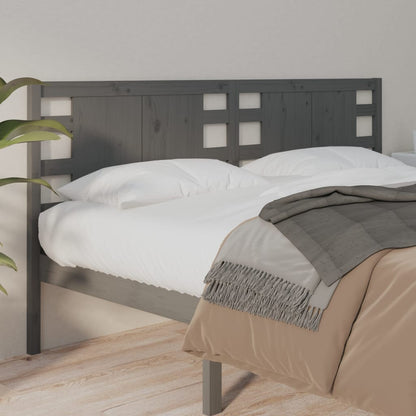 vidaXL Kopfteil Grau 126x4x100 cm Massivholz Kiefer