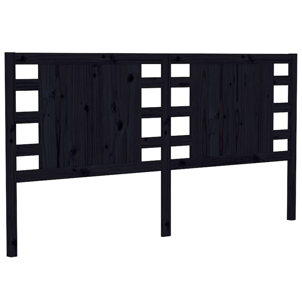vidaXL Bett-Kopfteil Schwarz 141x4x100 cm Massivholz Kiefer