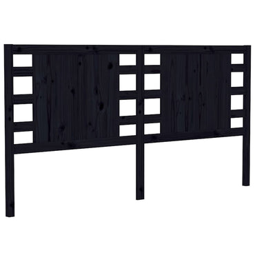 vidaXL Bett-Kopfteil Schwarz 141x4x100 cm Massivholz Kiefer