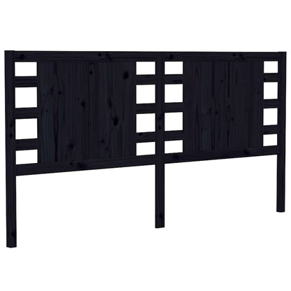 vidaXL Bett-Kopfteil Schwarz 141x4x100 cm Massivholz Kiefer