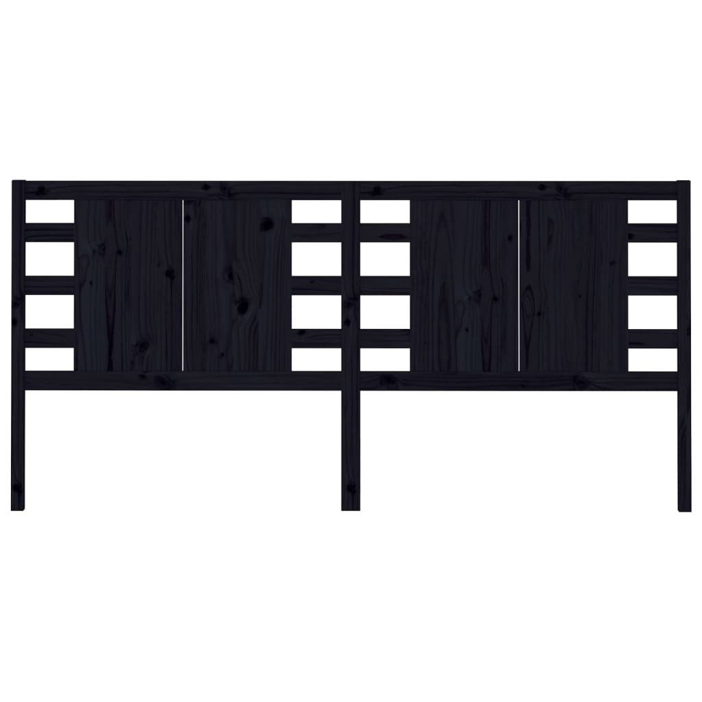 vidaXL Bett-Kopfteil Schwarz 141x4x100 cm Massivholz Kiefer