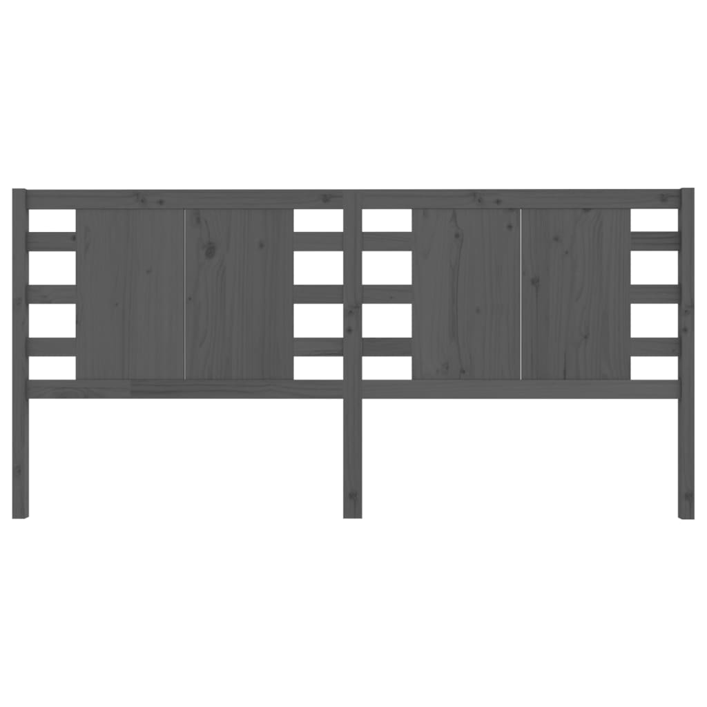 vidaXL Kopfteil Grau 206x4x100 cm Massivholz Kiefer