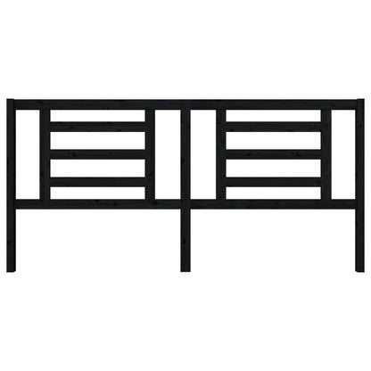 Kopfteil Schwarz 206x4x100 cm Massivholz Kiefer