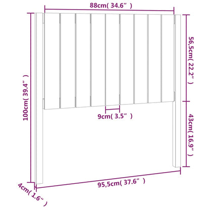 vidaXL Kopfteil Schwarz 95,5x4x100 cm Massivholz Kiefer