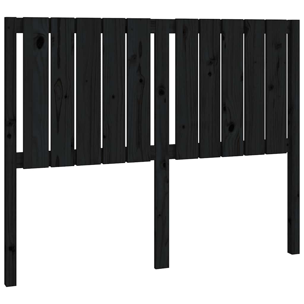 vidaXL Kopfteil Schwarz 125,5x4x100 cm Massivholz Kiefer