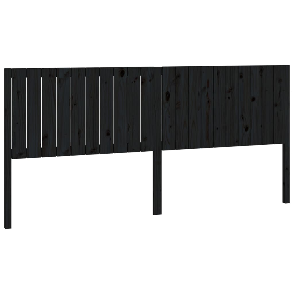 vidaXL Kopfteil Schwarz 205,5x4x100 cm Massivholz Kiefer
