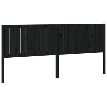vidaXL Kopfteil Schwarz 205,5x4x100 cm Massivholz Kiefer