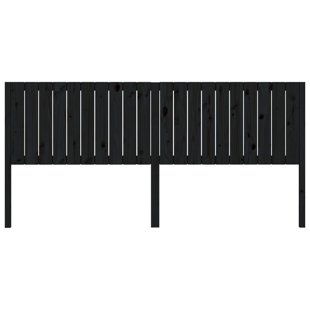 vidaXL Kopfteil Schwarz 205,5x4x100 cm Massivholz Kiefer
