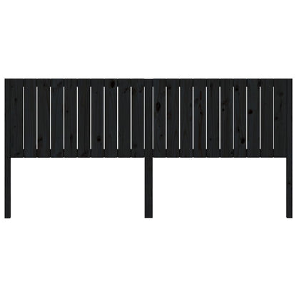 vidaXL Kopfteil Schwarz 205,5x4x100 cm Massivholz Kiefer
