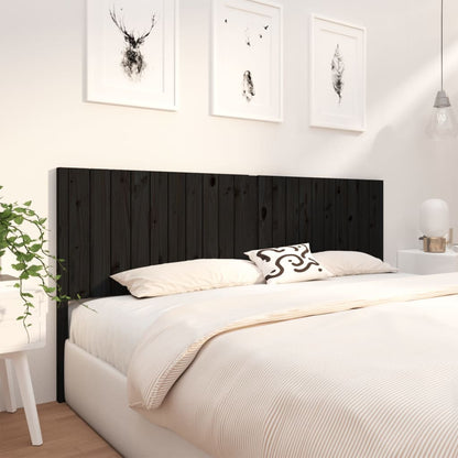 vidaXL Kopfteil Schwarz 205,5x4x100 cm Massivholz Kiefer