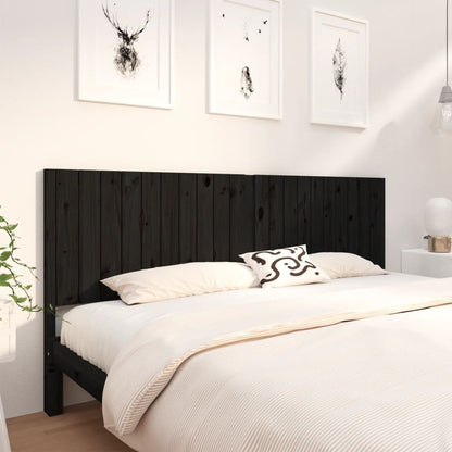 vidaXL Kopfteil Schwarz 205,5x4x100 cm Massivholz Kiefer