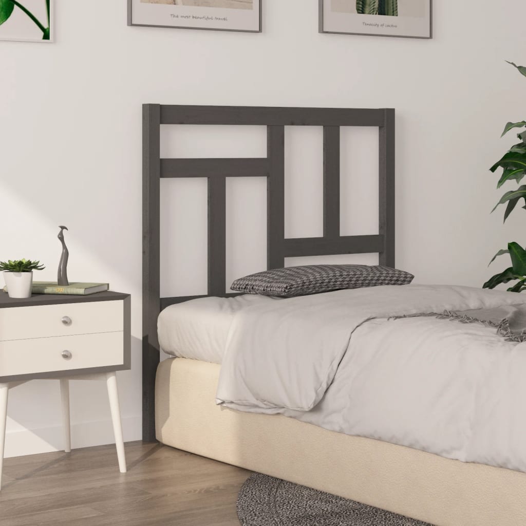 vidaXL Tête de lit gris 95,5x4x100 cm Bois de pin massif