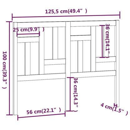 vidaXL Tête de lit gris 125,5x4x100 cm bois de pin massif