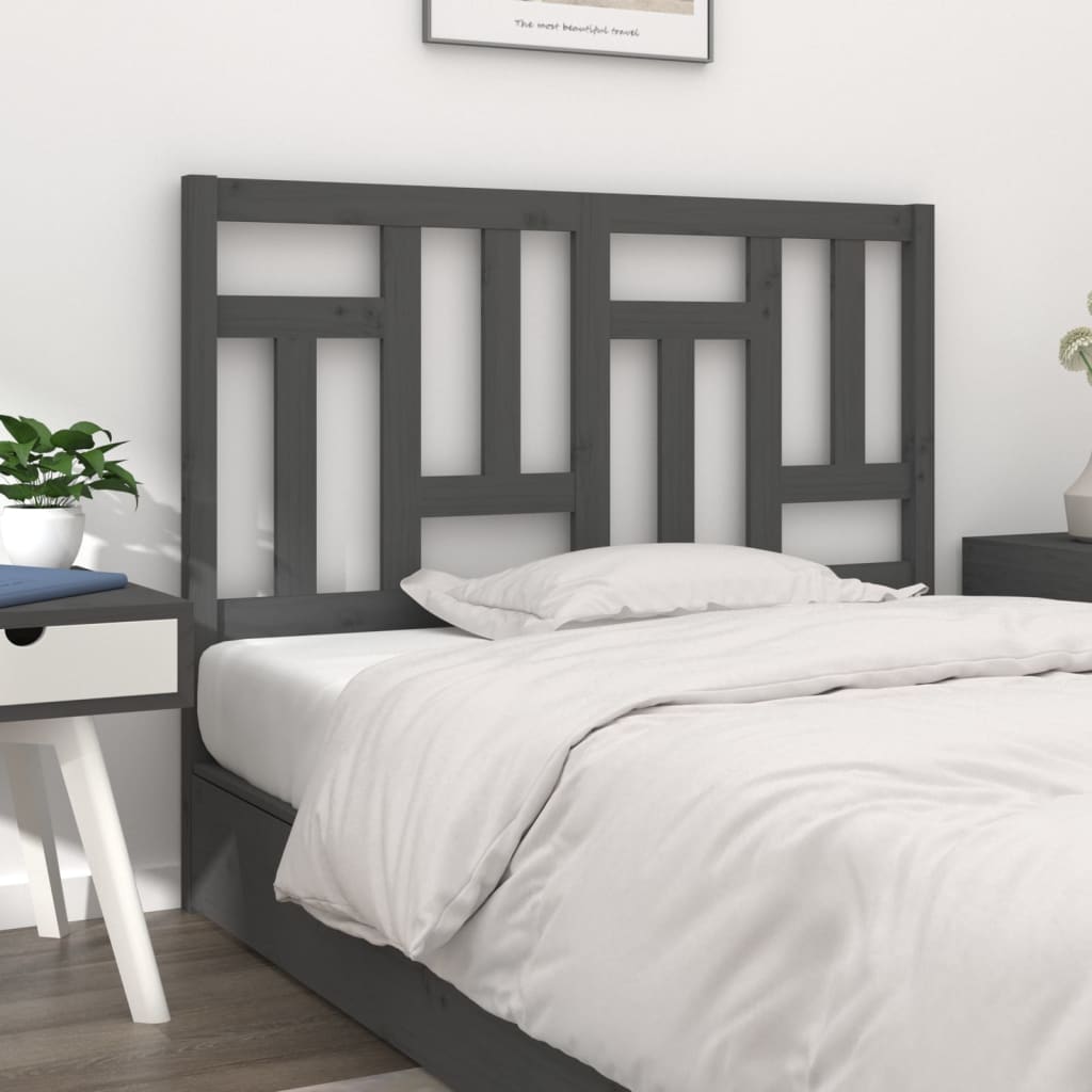 vidaXL Tête de lit gris 125,5x4x100 cm bois de pin massif