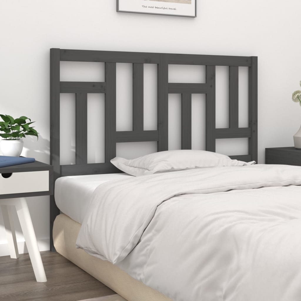 vidaXL Tête de lit gris 205,5x4x100 cm bois de pin massif