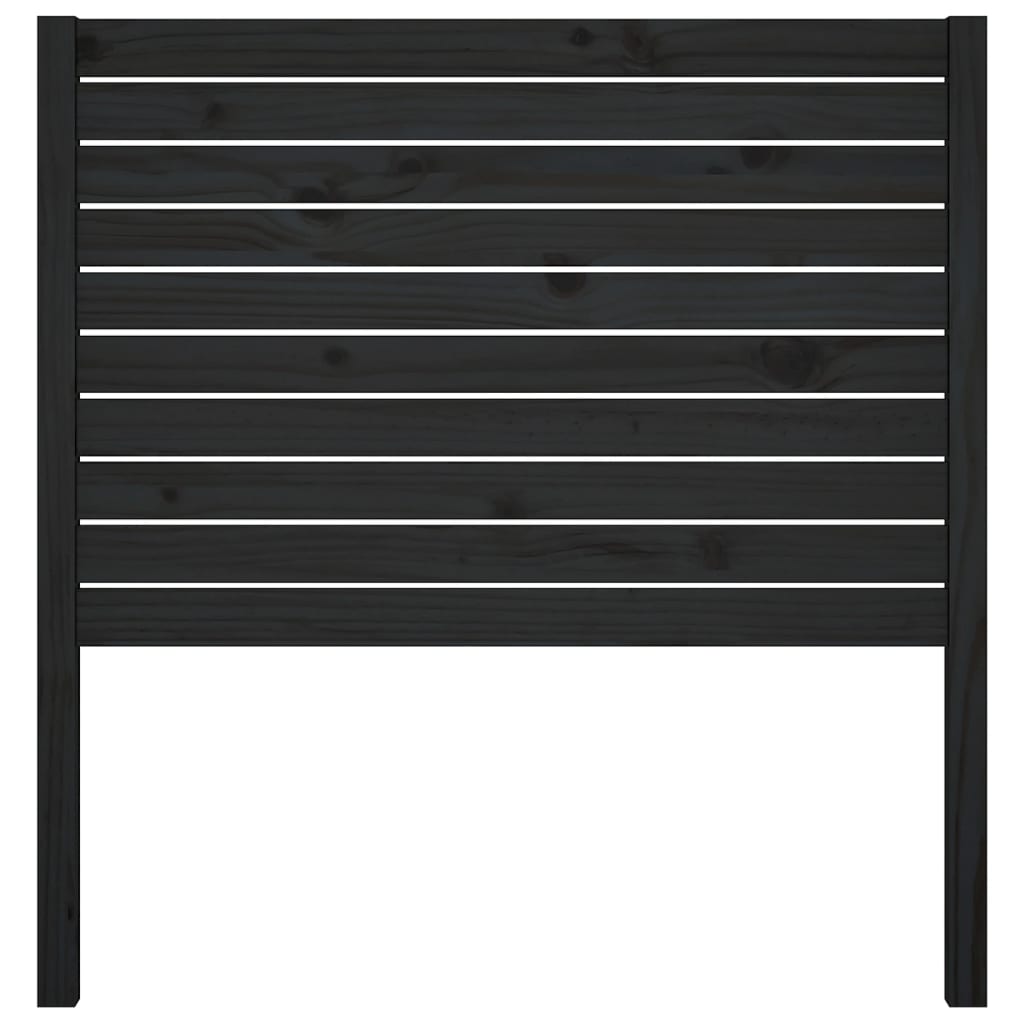 Kopfteil Schwarz 81x4x100 cm Massivholz Kiefer