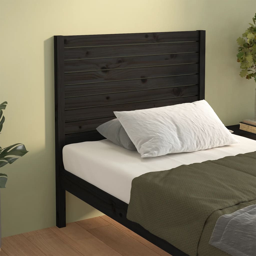 vidaXL Tête de lit noir 96x4x100 cm Bois de pin massif