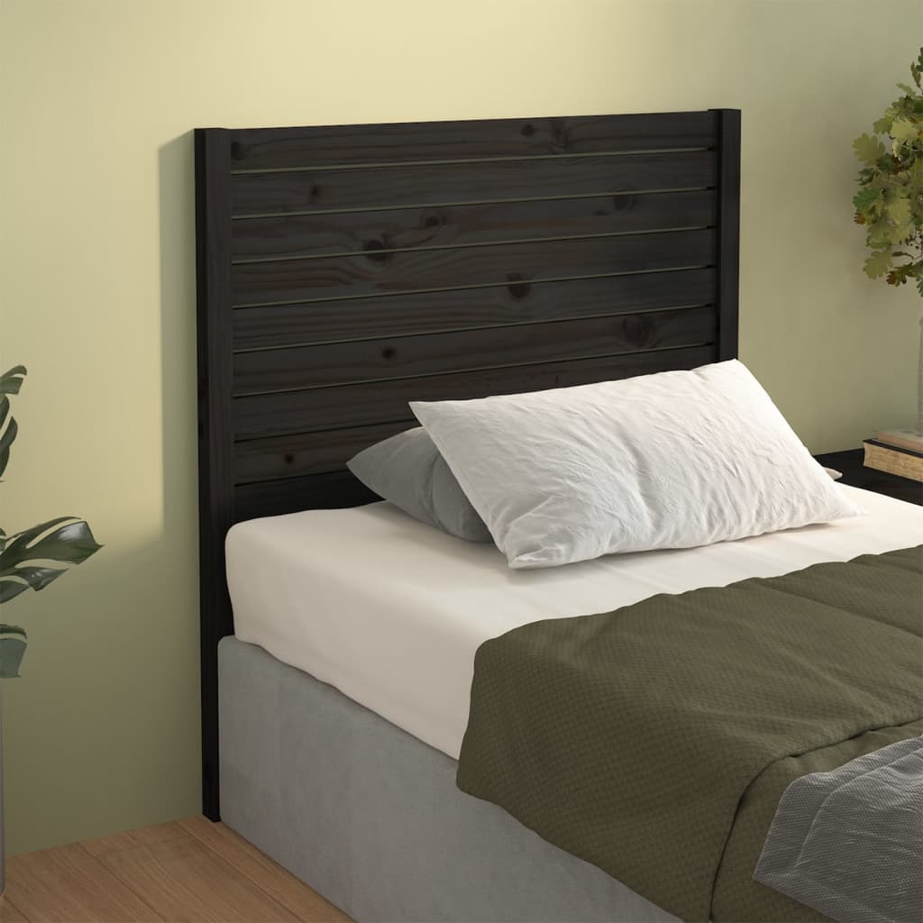 vidaXL Tête de lit noir 96x4x100 cm Bois de pin massif
