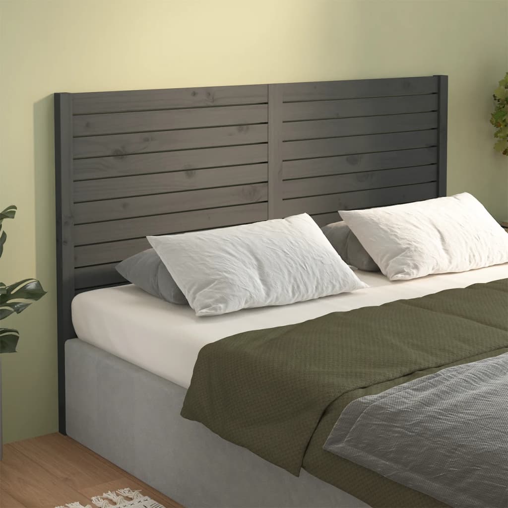 vidaXL Tête de lit gris 126x4x100 cm pin massif