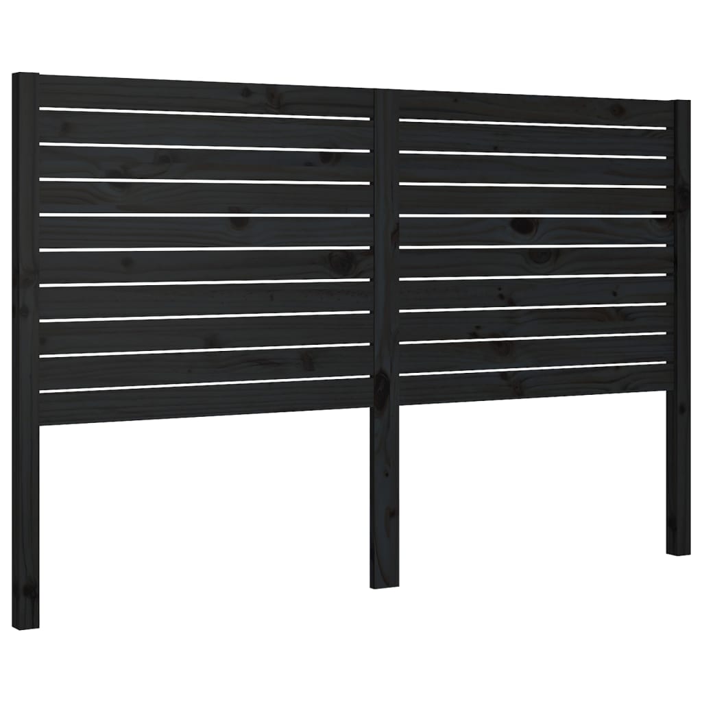 vidaXL Tête de lit Noir 141x4x100 cm Bois de pin massif
