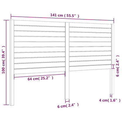 vidaXL Tête de lit Noir 141x4x100 cm Bois de pin massif