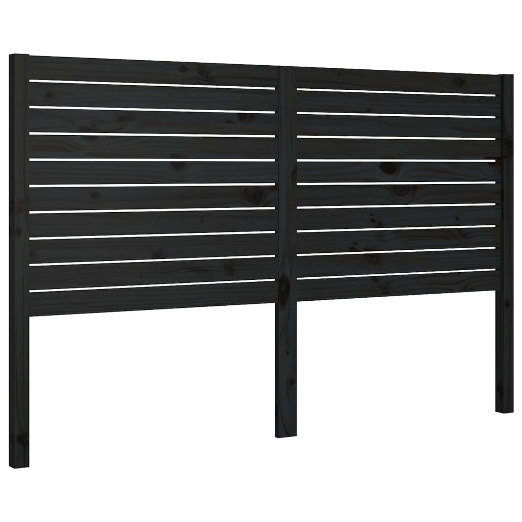 vidaXL Tête de lit Noir 146x4x100 cm Bois de pin massif