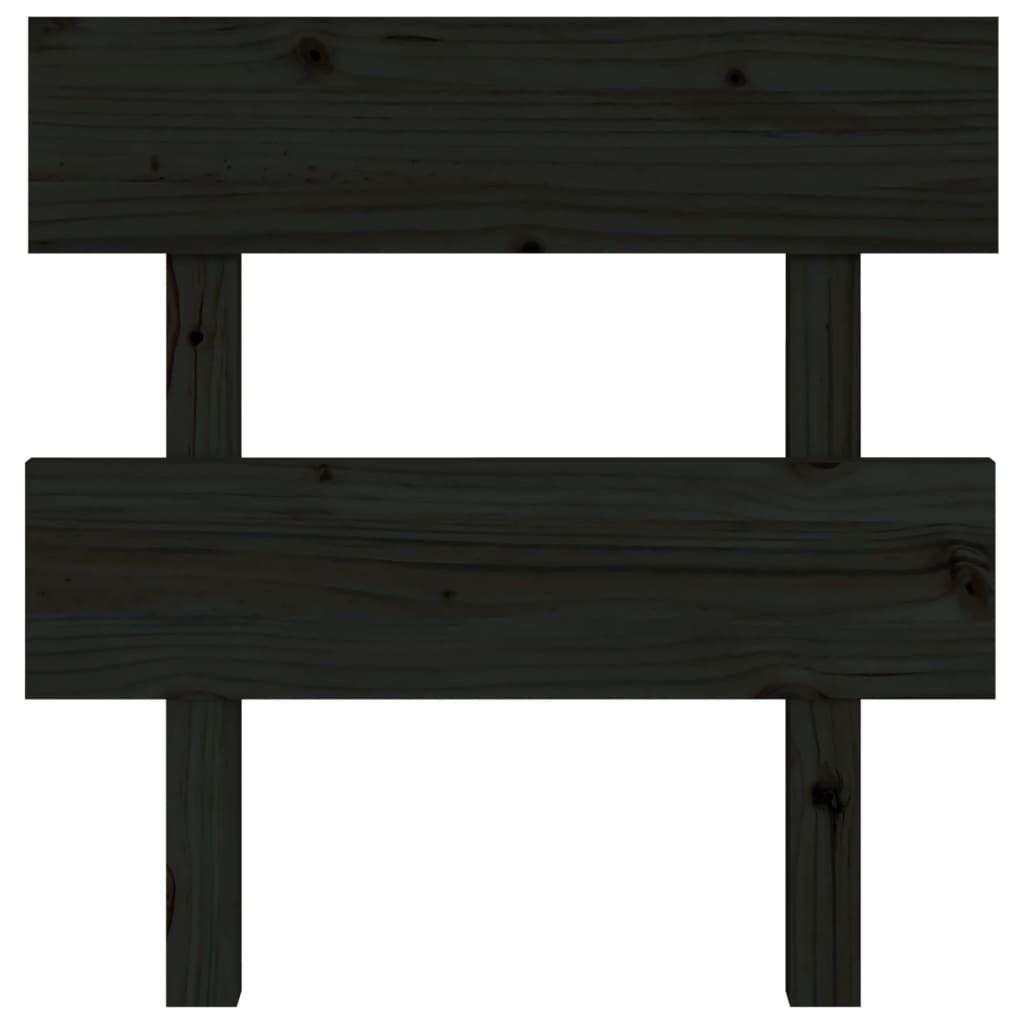 vidaXL Kopfteil Schwarz 93,5x3x81 cm Massivholz Kiefer