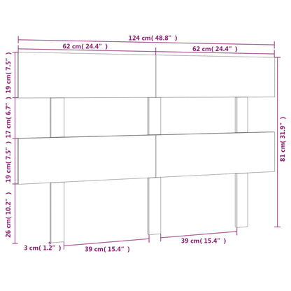 vidaXL Kopfteil Weiß 124x3x81 cm Massivholz Kiefer