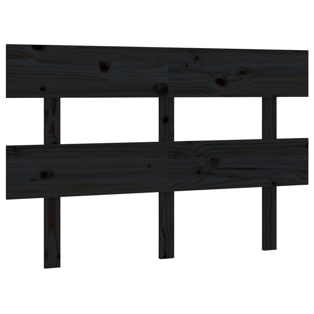 vidaXL Tête de lit noire 124x3x81 cm Pin massif