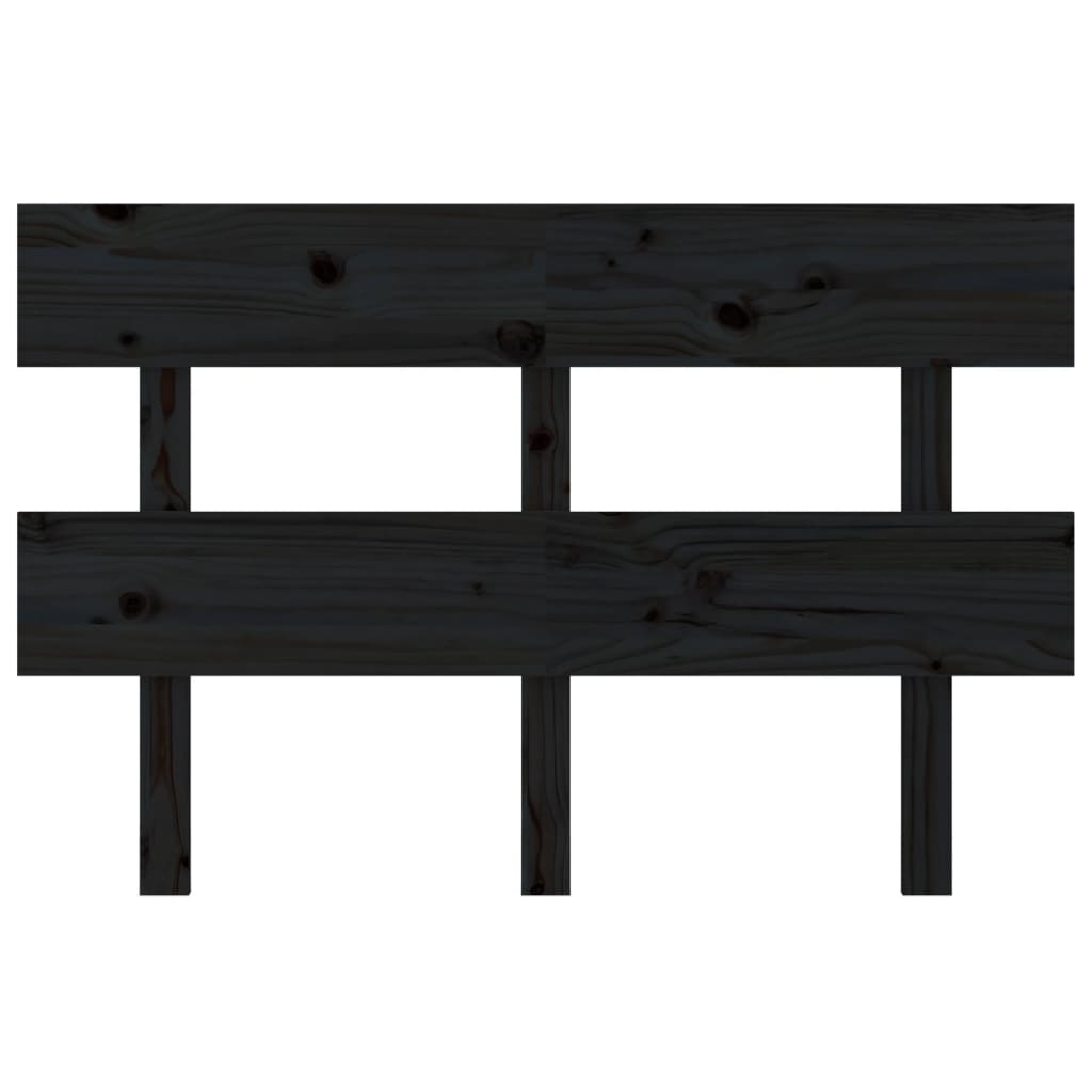 vidaXL Tête de lit noire 124x3x81 cm Pin massif