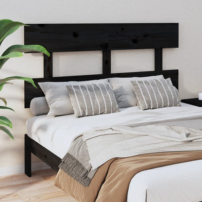 vidaXL Tête de lit noire 124x3x81 cm Pin massif