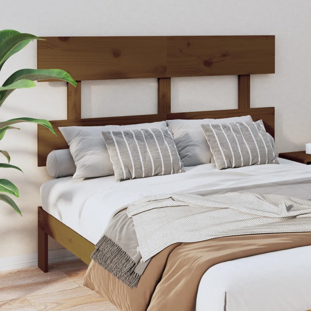 vidaXL Tête de lit Marron Miel 138x3x81 cm Pin Massif