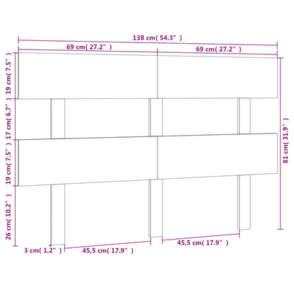 vidaXL Kopfteil Schwarz 138x3x81 cm Massivholz Kiefer