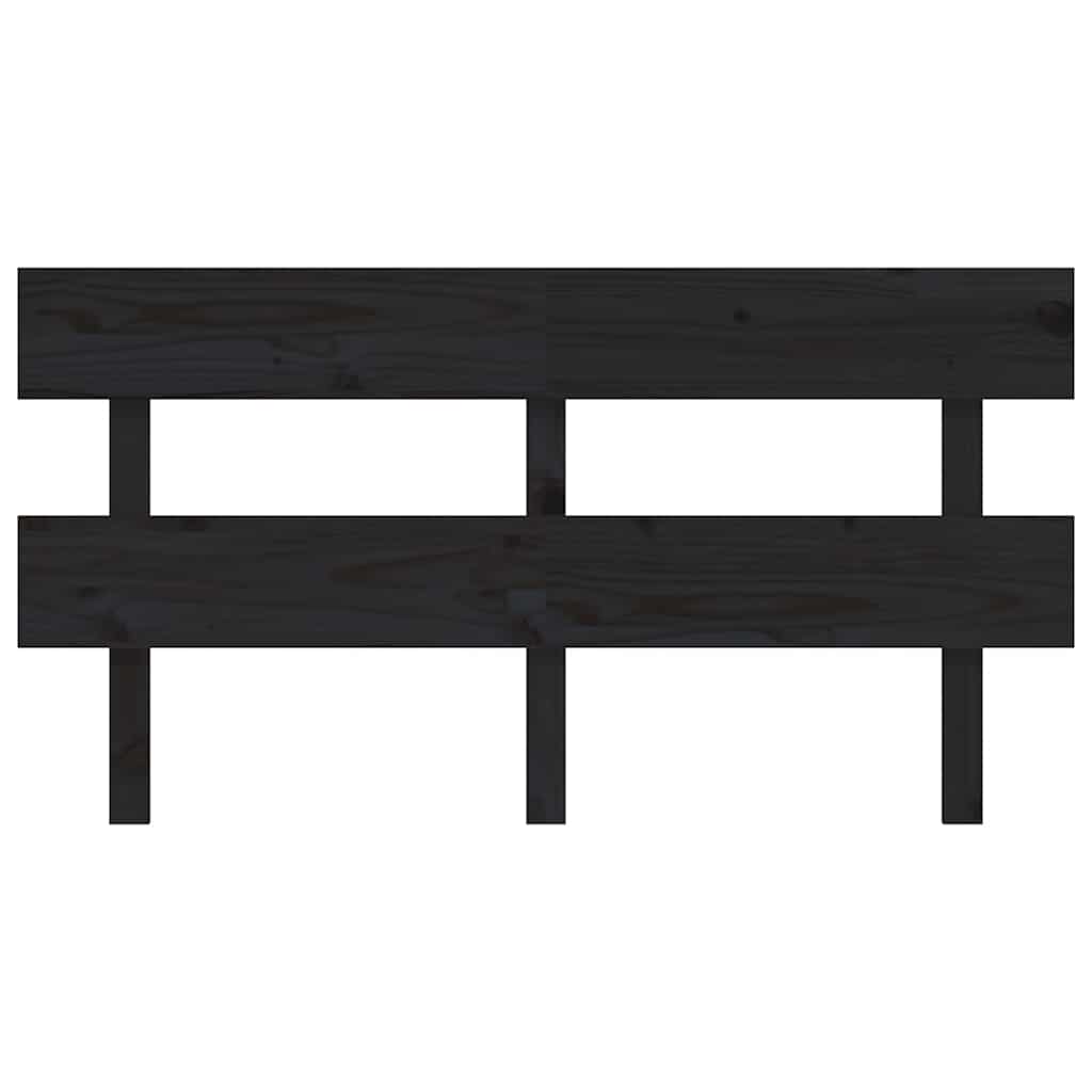vidaXL Kopfteil Schwarz 154x3x81 cm Massivholz Kiefer
